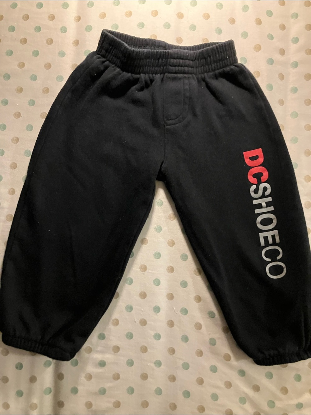 DC Black Toddler Sweatpants with Red & White DC Shoes Logo 2T